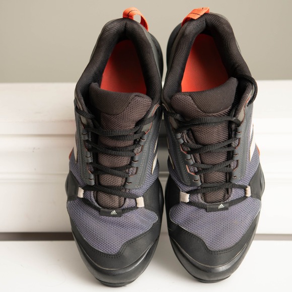 Adidas Terrex AX3 Mens 12 Hiking Trail Running Shoes Dark Grey Orange GorpCore - Picture 9 of 9